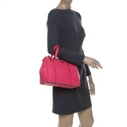 Pre Owned Kate Spade Hot Pink Leather Small Newberry Lane Loden Top Handle Bag