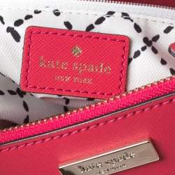 Pre Owned Kate Spade Hot Pink Leather Small Newberry Lane Loden Top Handle Bag