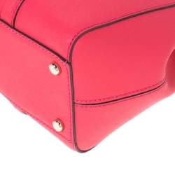 Pre Owned Kate Spade Hot Pink Leather Small Newberry Lane Loden Top Handle Bag