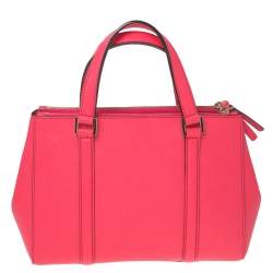 Pre Owned Kate Spade Hot Pink Leather Small Newberry Lane Loden Top Handle Bag