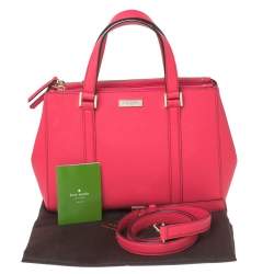 Pre Owned Kate Spade Hot Pink Leather Small Newberry Lane Loden Top Handle Bag