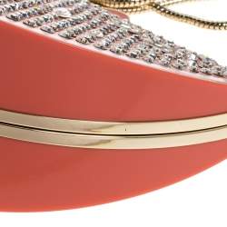 Kate Spade Coral Crystal Embellished Resin Flights Of Fancy Grapefruit Slice Clutch