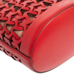 Pre Owned Kate Spade Red Leather Dorie Medium Bucket Bag