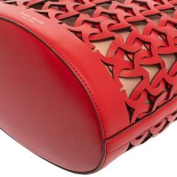 Pre Owned Kate Spade Red Leather Dorie Medium Bucket Bag