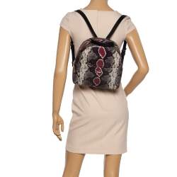 Kate Spade Multicolor Python Embossed Leather Reese Park Backpack