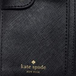 Pre Owned Kate Spade Black Leather Crystal Studded Wallet