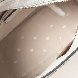 مملوكة مسبقًا حقيبة يد كيت سبيد روي صغيرة جلد مخرم أبيض 