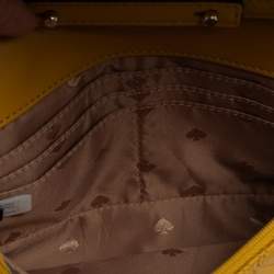 Pre Owned حقيبة كروس كيت سبيد قلاب قفل دوار جلد مبطن أصفر 