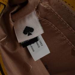 Pre Owned حقيبة كروس كيت سبيد قلاب قفل دوار جلد مبطن أصفر 