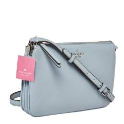 Pre Owned حقيبة كتف كيت سبيد مجمعة ثلاثية جاكسون جلد أزرق فاتح 