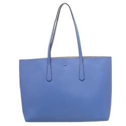 Pre Owned حقيبة يد توتس كيت سبيد مولي جلد أزرق كبيرة