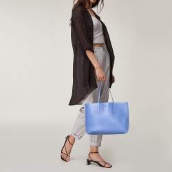 Pre Owned حقيبة يد توتس كيت سبيد مولي جلد أزرق كبيرة