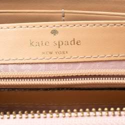 Pre Owned محفظة كونتينينتال كيت سب يد جلد وردي فاتح سحاب ملتف 