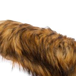 Pre Owned حقيبة كلتش كيت سبيد جلد وفرو صناعي أسود/بني 