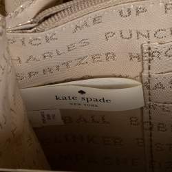 Pre Owned حقيبة كلتش كيت سبيد سلسلة إطار فيونكة غليتر ذهبي