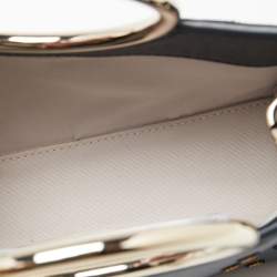 Pre Owned Kate Spade Navy Blue Leather Mini Embellished Panther Sam Brace Satchel