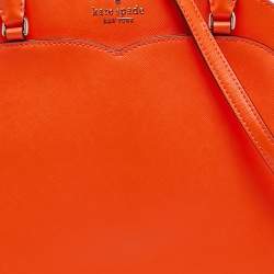 Pre Owned Kate Spade Orange Leather Medium Dome Satchel