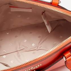 Pre Owned Kate Spade Orange Leather Medium Dome Satchel