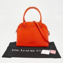 Pre Owned Kate Spade Orange Leather Medium Dome Satchel