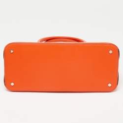 Pre Owned Kate Spade Orange Leather Medium Dome Satchel
