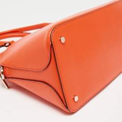 Pre Owned Kate Spade Orange Leather Medium Dome Satchel