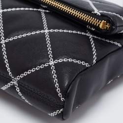 Pre Owned Kate Spade Black Quilted Leather Emerson Place Marsala Convertible Crossbody