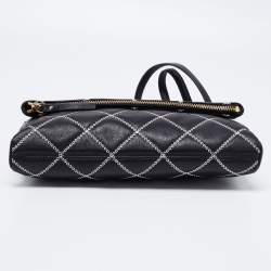 Pre Owned Kate Spade Black Quilted Leather Emerson Place Marsala Convertible Crossbody