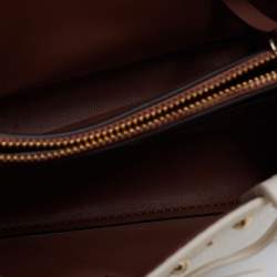 Pre Owned Kate Spade White Leather Holden Street Lanie Studded Tassel Tote