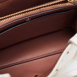 Pre Owned Kate Spade White Leather Holden Street Lanie Studded Tassel Tote