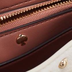 Pre Owned Kate Spade White Leather Holden Street Lanie Studded Tassel Tote