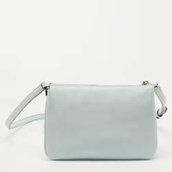 Pre Owned Kate Spade Light Blue Leila Triple Gusset Crossbody Bag
