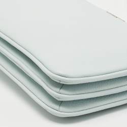 Pre Owned Kate Spade Light Blue Leila Triple Gusset Crossbody Bag