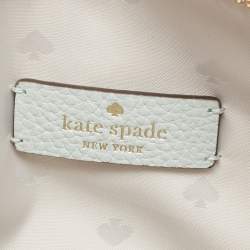 Pre Owned Kate Spade Light Blue Leila Triple Gusset Crossbody Bag