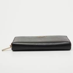 Pre Owned Kate Spade Black Leather Spencer Zip Around Wallet