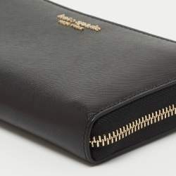 Pre Owned Kate Spade Black Leather Spencer Zip Around Wallet