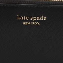 Pre Owned Kate Spade Black Leather Spencer Zip Around Wallet