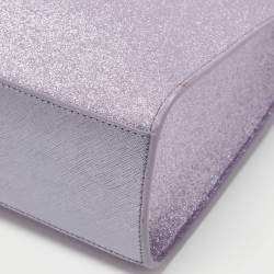 Pre Owned Kate Spade Lilac Glitter Fabric and Leather Tinsel Satchel