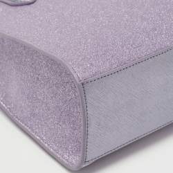 Pre Owned Kate Spade Lilac Glitter Fabric and Leather Tinsel Satchel