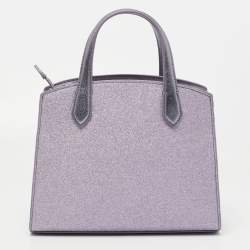 Pre Owned Kate Spade Lilac Glitter Fabric and Leather Tinsel Satchel