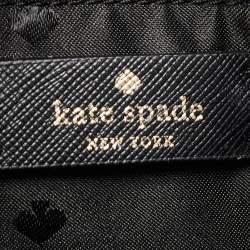 Pre Owned Kate Spade Black Glitter Fabric and Leather Tinsel Tote