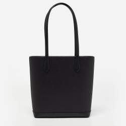 Pre Owned Kate Spade Black Glitter Fabric and Leather Tinsel Tote