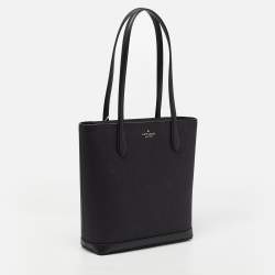 Pre Owned Kate Spade Black Glitter Fabric and Leather Tinsel Tote