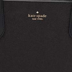 Pre Owned Kate Spade Black Glitter Fabric and Leather Tinsel Tote