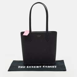 Pre Owned Kate Spade Black Glitter Fabric and Leather Tinsel Tote