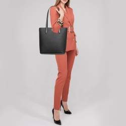 Pre Owned Kate Spade Black Glitter Fabric and Leather Tinsel Tote