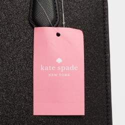 Kate Spade Black Glitter Fabric and Leather Tinsel Satchel