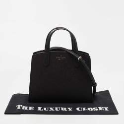 Kate Spade Black Glitter Fabric and Leather Tinsel Satchel