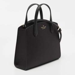 Kate Spade Black Glitter Fabric and Leather Tinsel Satchel