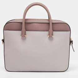 Pre Owned Kate Spade Tri Color Saffiano Leather Laptop Bag