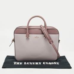 Pre Owned Kate Spade Tri Color Saffiano Leather Laptop Bag